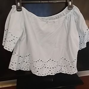 Light blue crop top